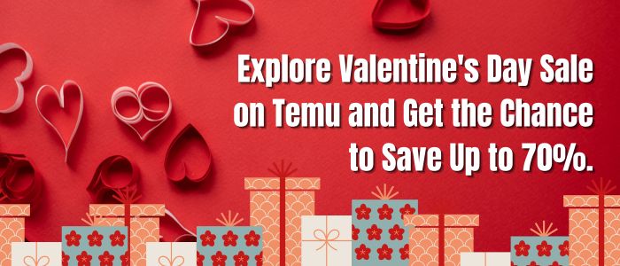 Avail Valentine's Day Sale on Temu: Get up to 70% off